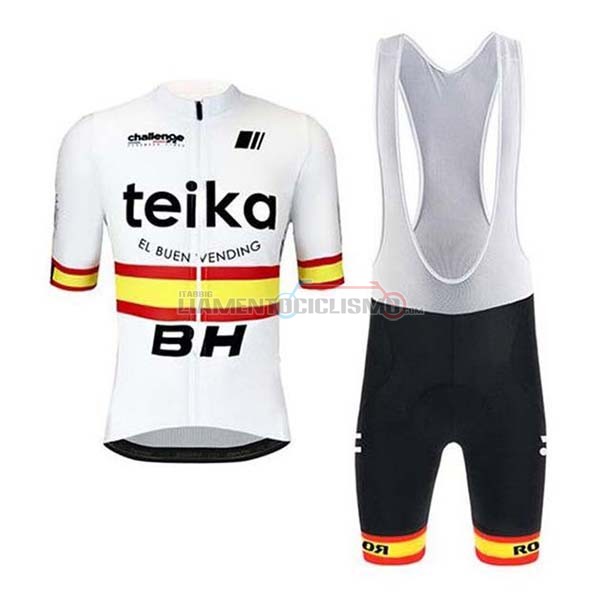 Abbigliamento Ciclismo Teika BH Campione Spagna Manica Corta 2020 Bianco